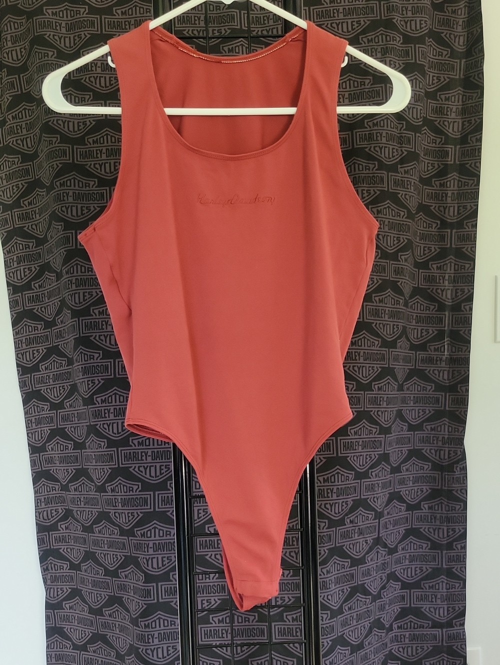 Harley-Davidson Bodysuit Large Brown/Orange Y2K